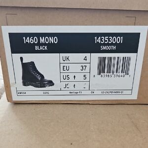 New Dr. Martens 1460 Mono Black Boots Size 6
